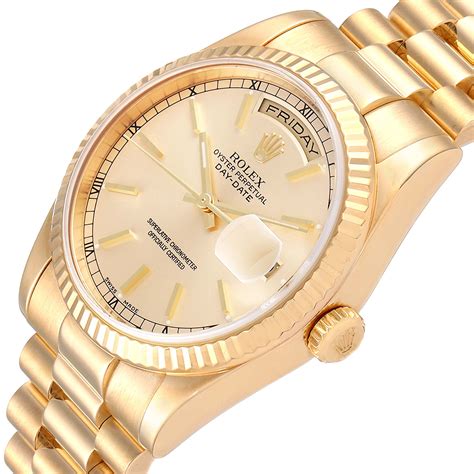 rolex day-date president 118238 36mm champagne index replica|rolex 36mm day date president.